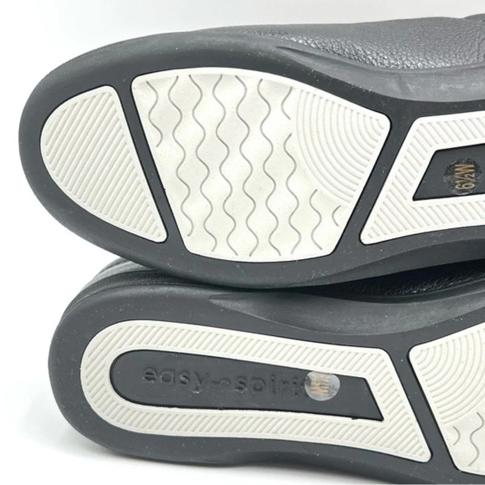 6.5W 6.5 W WIDE WIDTH Easy Spirit AP1 Black Leather Walking Sneakers Shoes‎ NEW